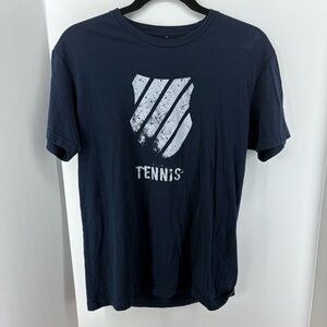 K-Swiss Navy Blue T-Shirt with White Logo, Women's Size Medium, Tennis